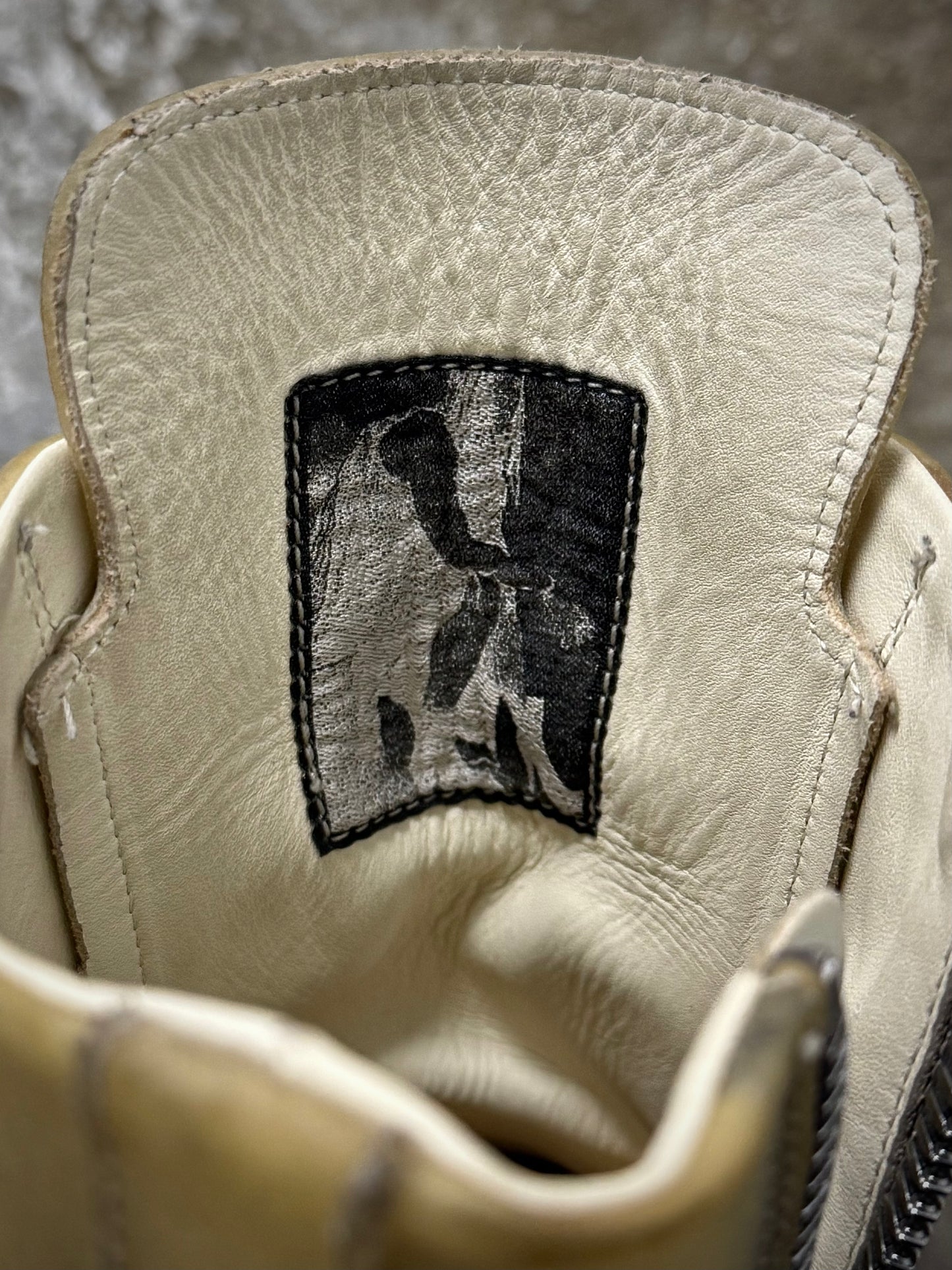 Rick Owens SS23 “EDFU” Transparent Leather High Top Ramones Sneakers