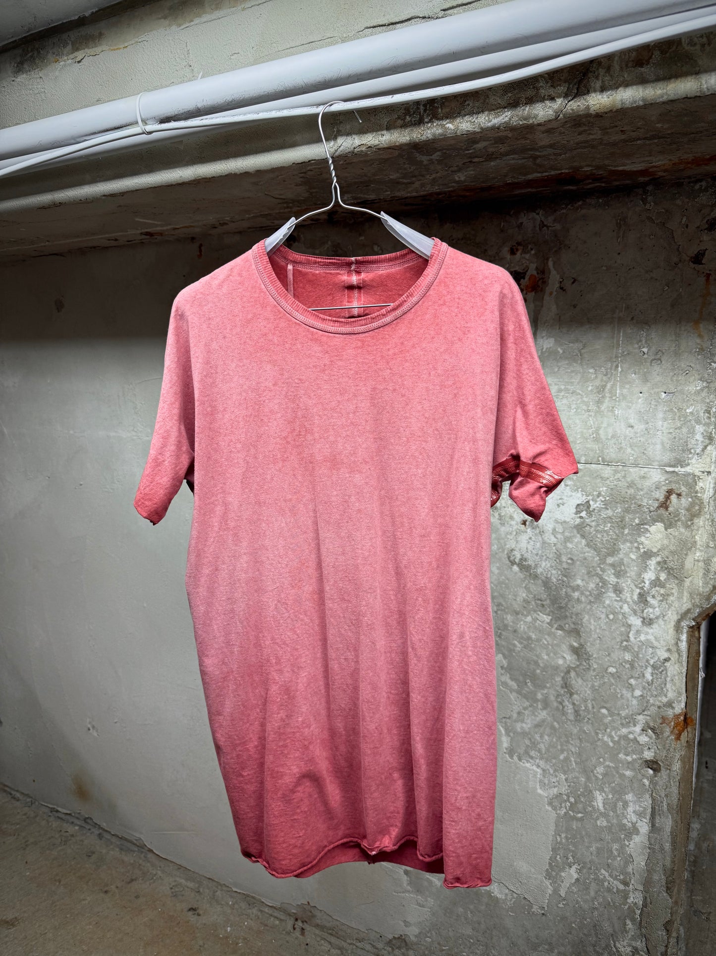 Boris Bidjan Saberi SS23 'TS. ONE PIECE ST RF F035' Tape Seam Pink Object-dyed T-shirt