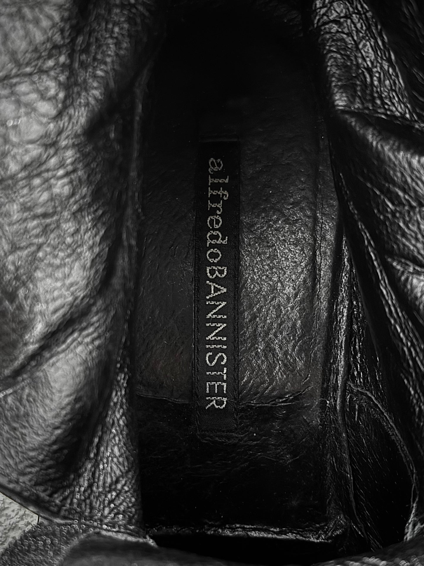 alfredoBANNISTER 00s Chunky Heel Velcro Strap Calf Leather Boots