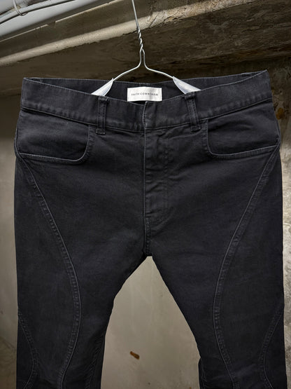 FAITH CONNEXION by Christophe Decarnin AW17-18 Washed Black Paneled ‘Running Jean’ Skinny Denim