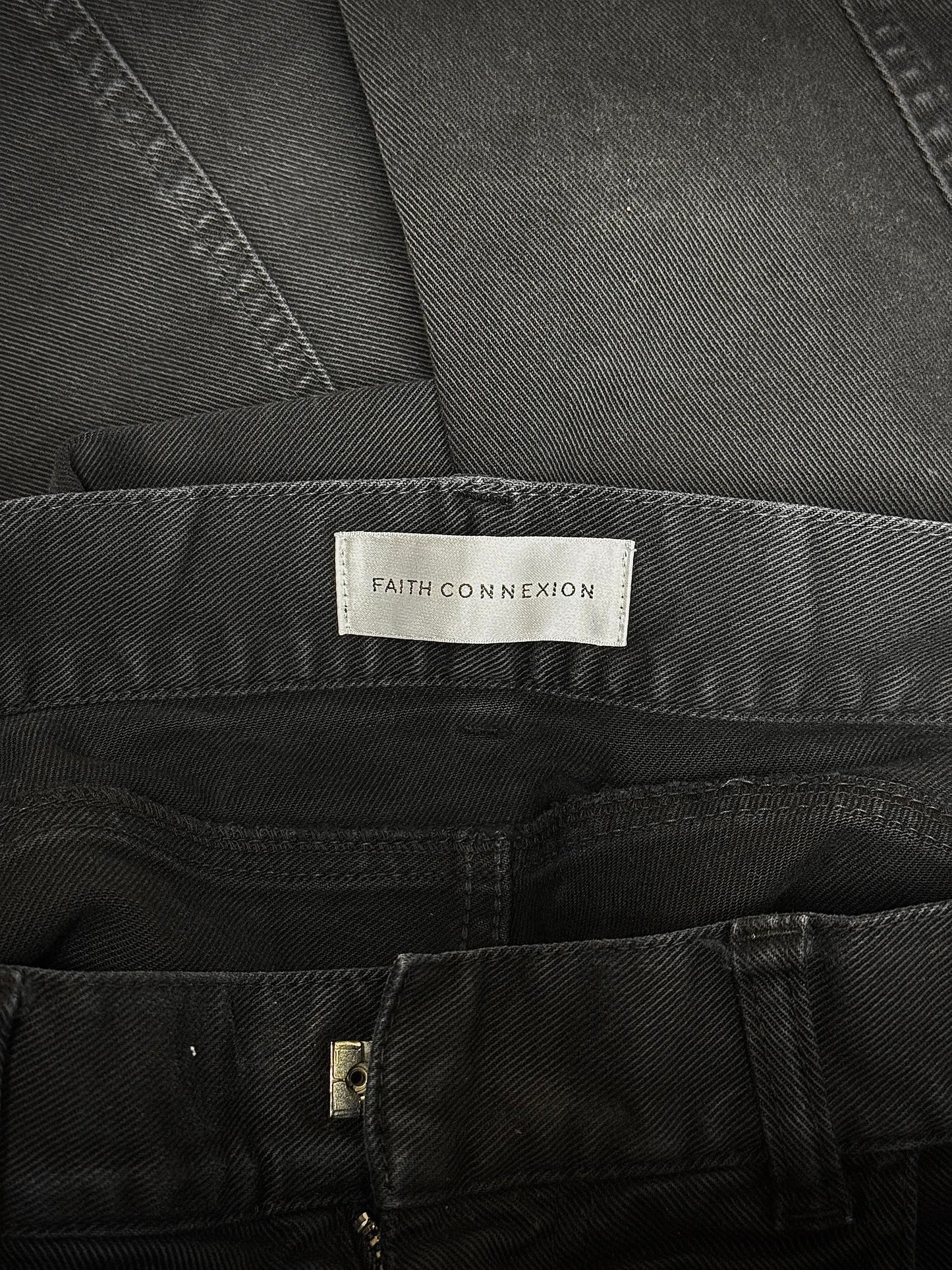FAITH CONNEXION by Christophe Decarnin AW17-18 Washed Black Paneled ‘Running Jean’ Skinny Denim