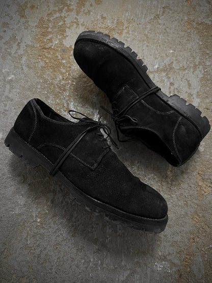GUIDI '792V' Full-grain Reverse Horse Leather Derbies