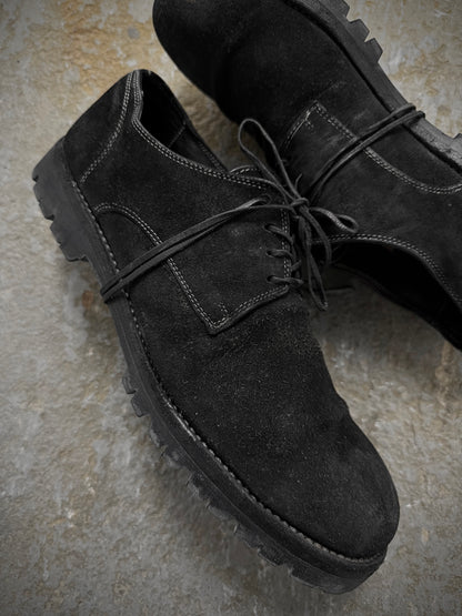 GUIDI '792V' Full-grain Reverse Horse Leather Derbies