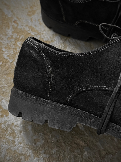 GUIDI '792V' Full-grain Reverse Horse Leather Derbies