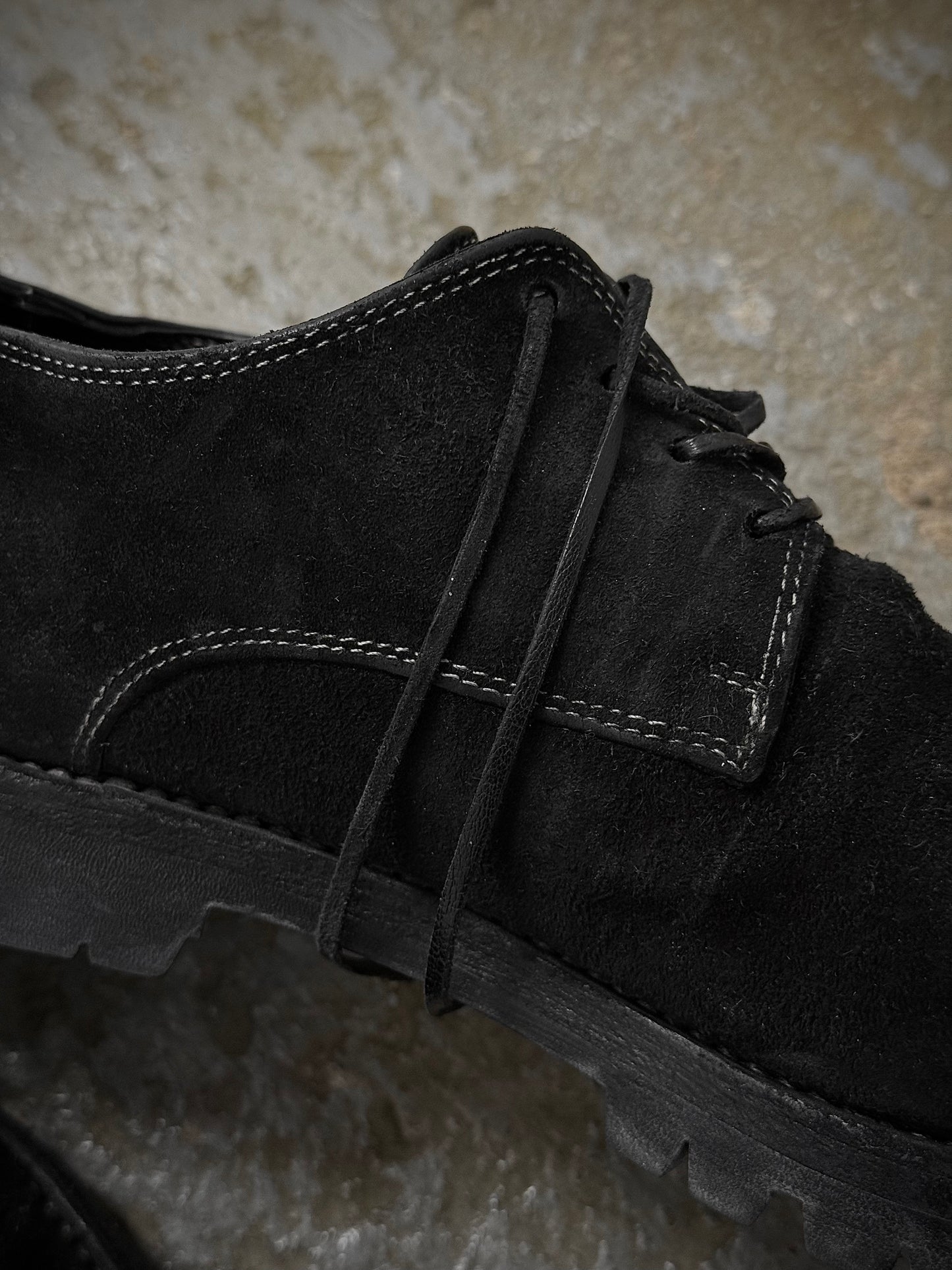 GUIDI '792V' Full-grain Reverse Horse Leather Derbies