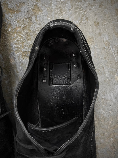 GUIDI '792V' Full-grain Reverse Horse Leather Derbies
