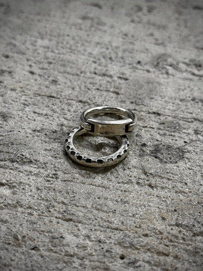 WERKSTATT:MÜNCHEN AW15 Combination Tag & Gear Silver Ring Set