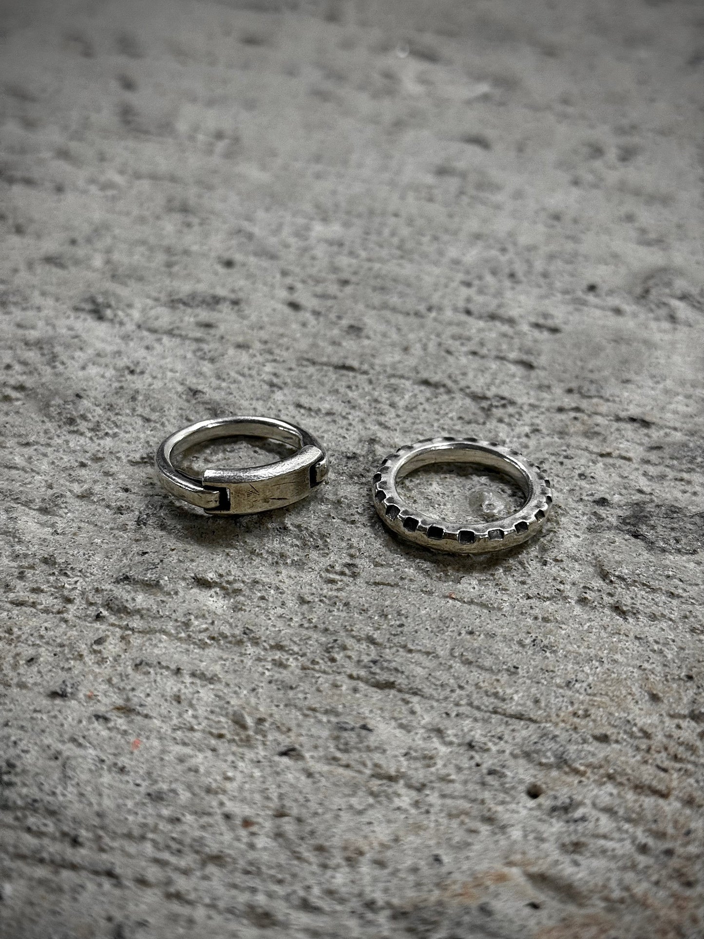 WERKSTATT:MÜNCHEN AW15 Combination Tag & Gear Silver Ring Set