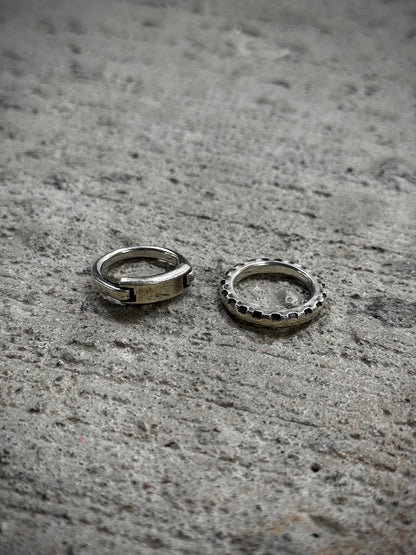 WERKSTATT:MÜNCHEN AW15 Combination Tag & Gear Silver Ring Set