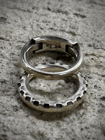 WERKSTATT:MÜNCHEN AW15 Combination Tag & Gear Silver Ring Set