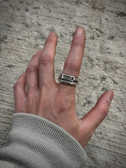 WERKSTATT:MÜNCHEN AW15 Combination Tag & Gear Silver Ring Set