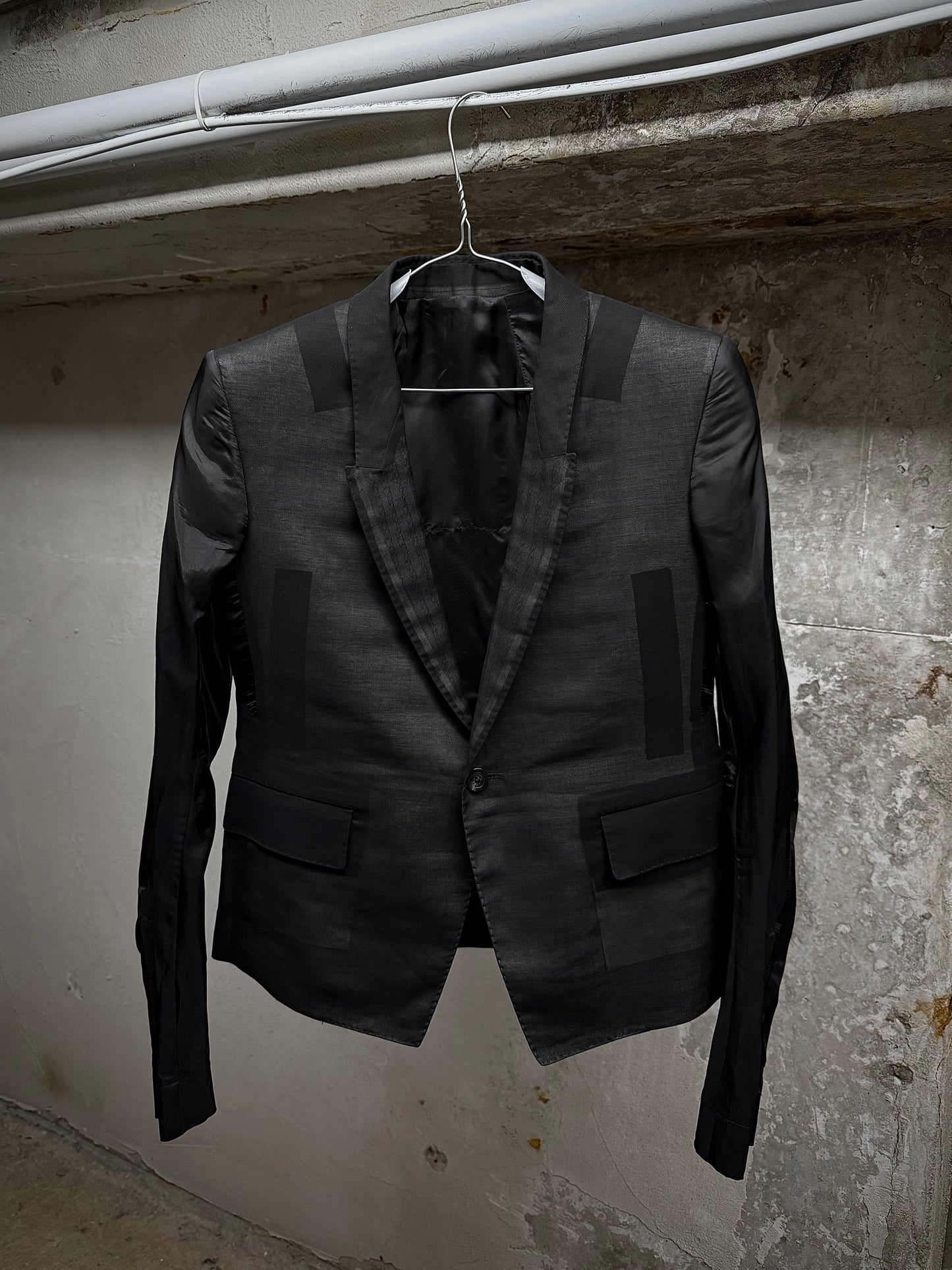 Rick Owens SS22 "FOGACHINE" Transparent Cotton Chiffon Blazer