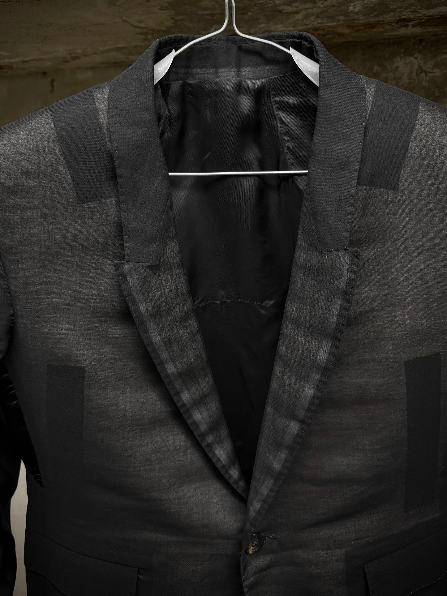 Rick Owens SS22 "FOGACHINE" Transparent Cotton Chiffon Blazer