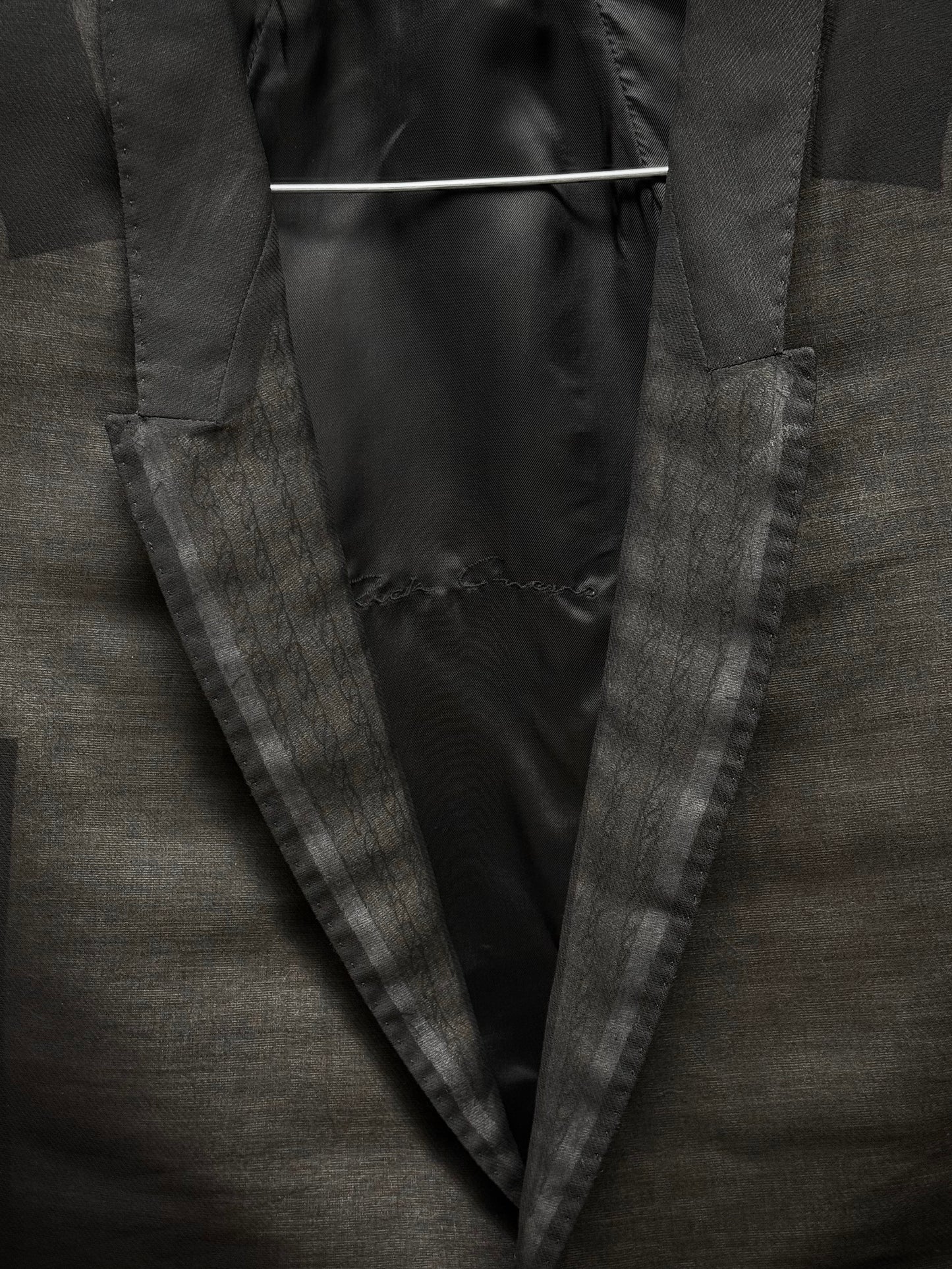 Rick Owens SS22 "FOGACHINE" Transparent Cotton Chiffon Blazer