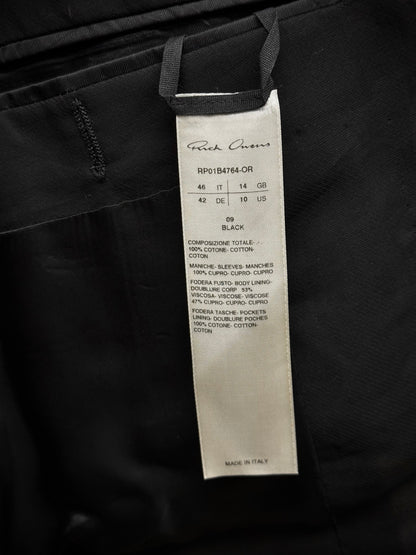 Rick Owens SS22 "FOGACHINE" Transparent Cotton Chiffon Blazer