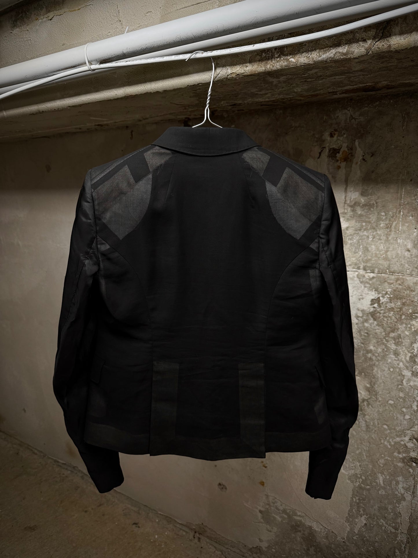 Rick Owens SS22 "FOGACHINE" Transparent Cotton Chiffon Blazer