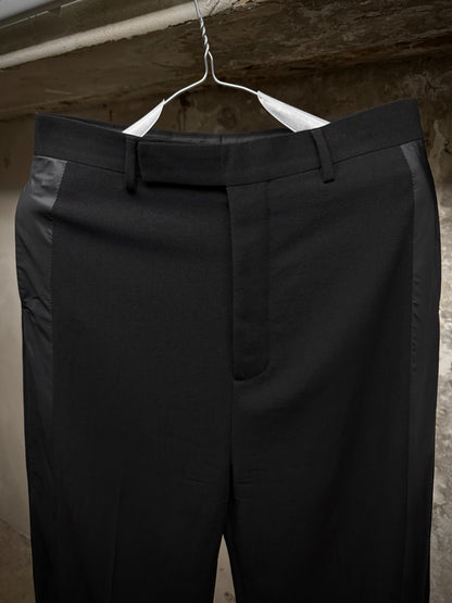 Rick Owens AW18 "SISYPHUS" Wool Tuxedo Stripe Wide Leg Trousers