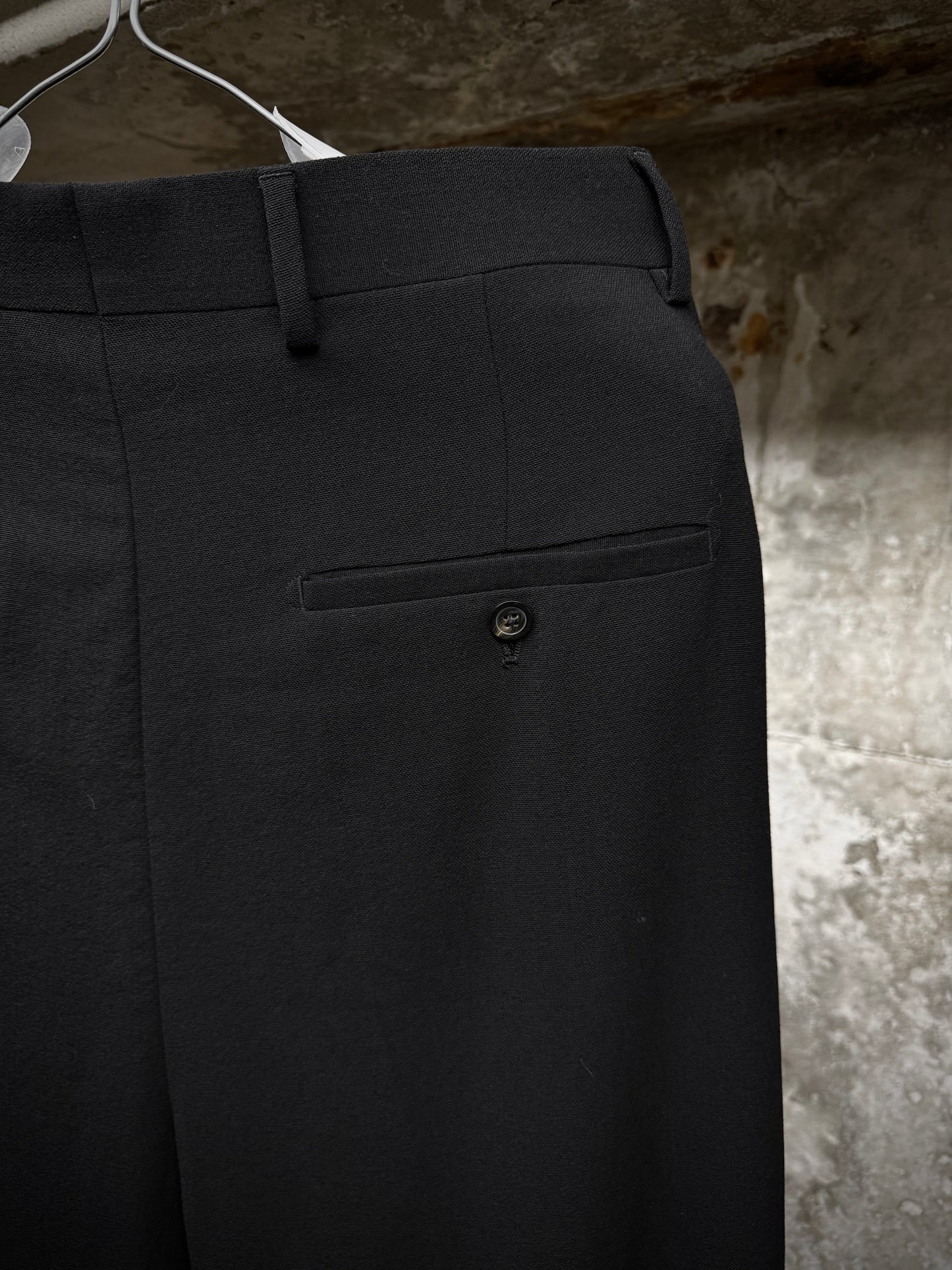 Rick Owens AW18 "SISYPHUS" Wool Tuxedo Stripe Wide Leg Trousers
