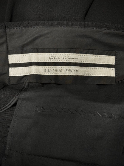 Rick Owens AW18 "SISYPHUS" Wool Tuxedo Stripe Wide Leg Trousers
