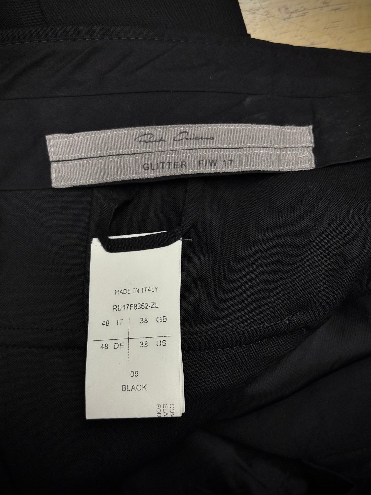 Rick Owens AW17 "GLITTER" Drop-crotch Wool Flap Pocket Sarouel Pants