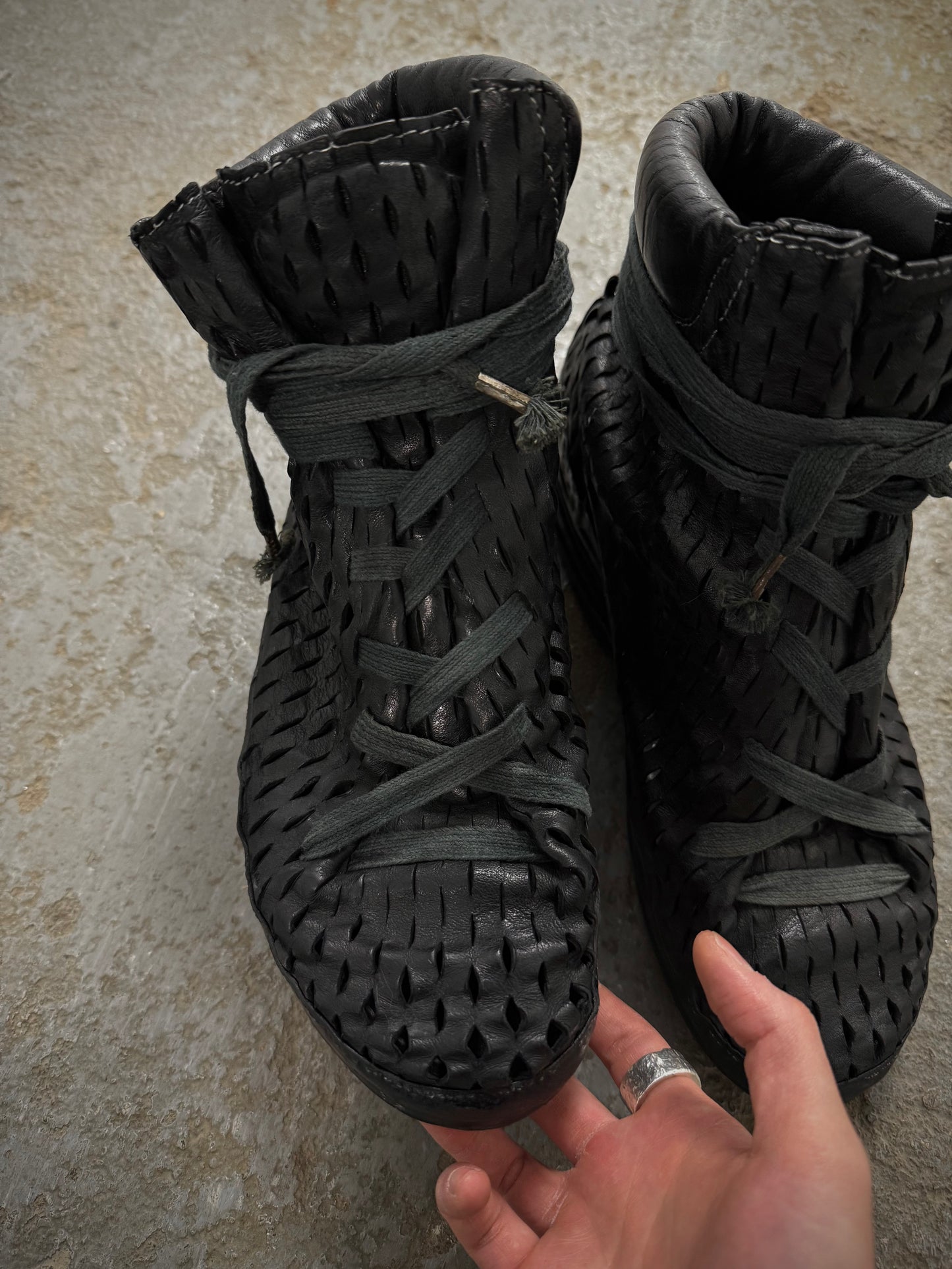 Carol Christian Poell 'AM/2686C ROOMS-PTC/010' Kangaroo Leather Laser Cut U-Sole Drip Sneakers