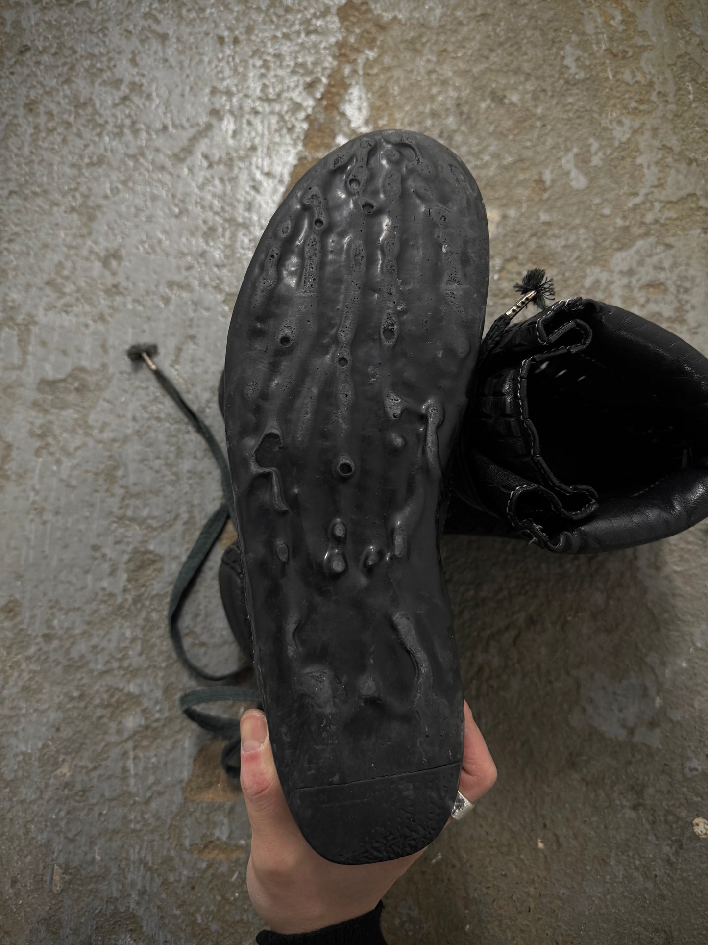 Carol Christian Poell 'AM/2686C ROOMS-PTC/010' Kangaroo Leather Laser Cut U-Sole Drip Sneakers