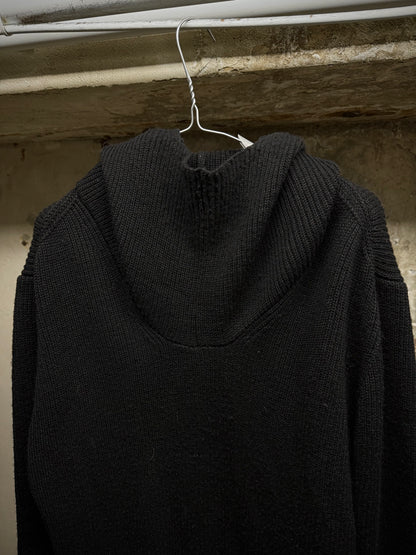 The Viridi-Anne Early 2010s Oversized Hooded Wool Knit Long-sleeves
