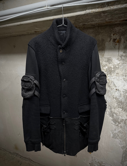 Number (N)ine AW05 "The High Streets" Hybrid Wool Sheep Leather Cargo Blazer