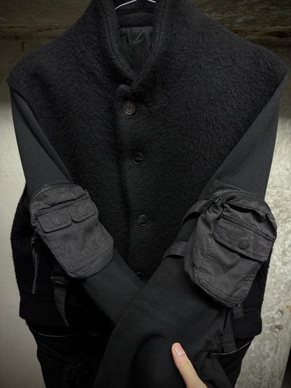 Number (N)ine AW05 "The High Streets" Hybrid Wool Sheep Leather Cargo Blazer
