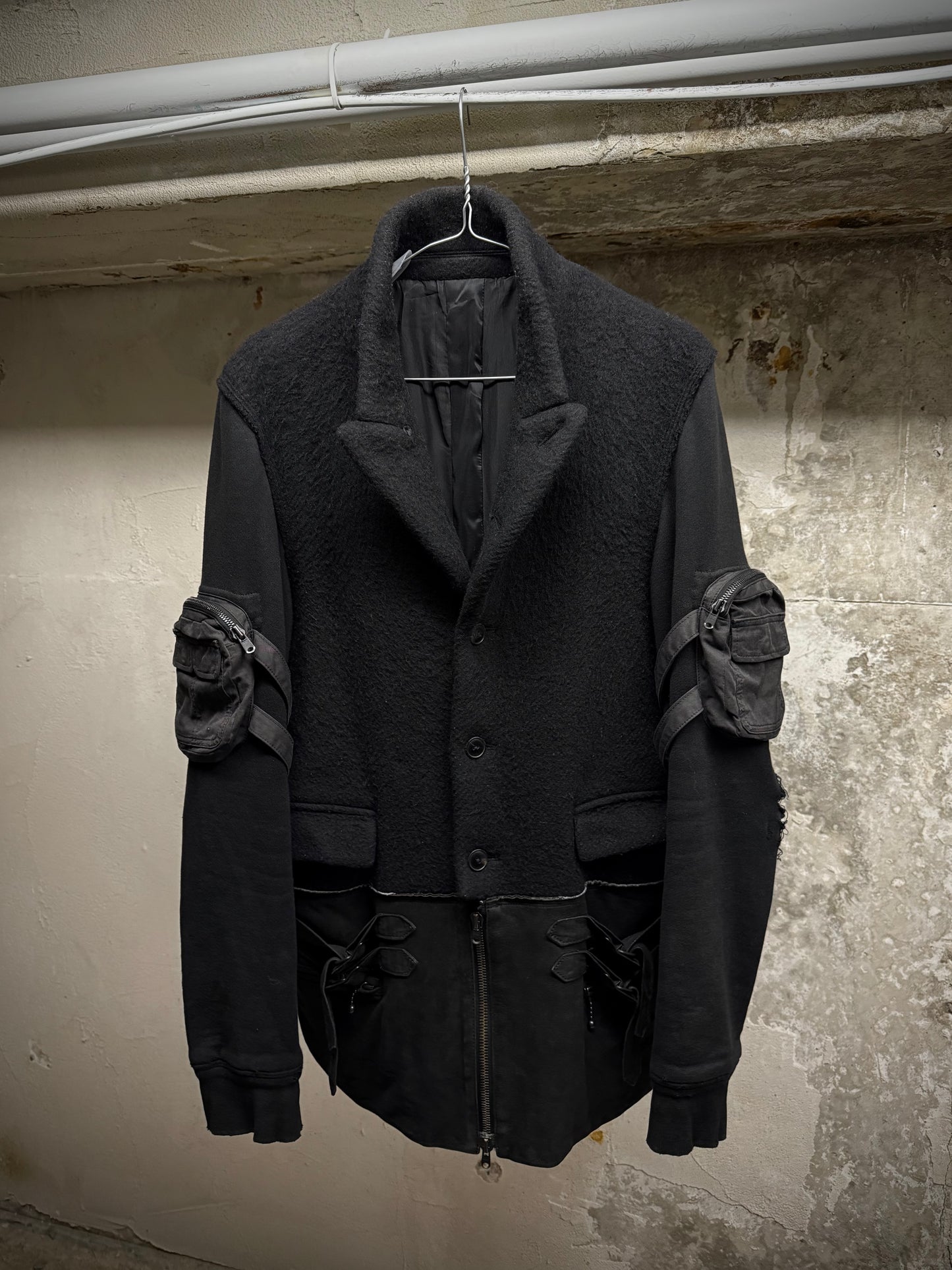 Number (N)ine AW05 "The High Streets" Hybrid Wool Sheep Leather Cargo Blazer