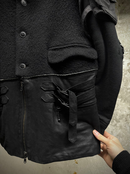Number (N)ine AW05 "The High Streets" Hybrid Wool Sheep Leather Cargo Blazer