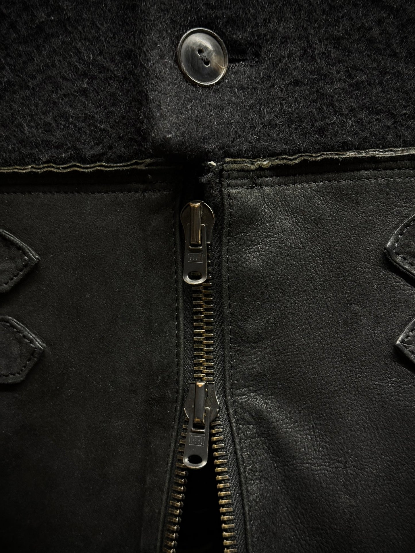 Number (N)ine AW05 "The High Streets" Hybrid Wool Sheep Leather Cargo Blazer