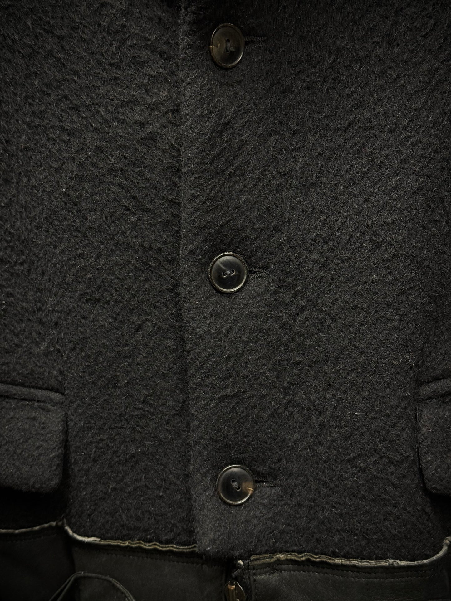 Number (N)ine AW05 "The High Streets" Hybrid Wool Sheep Leather Cargo Blazer