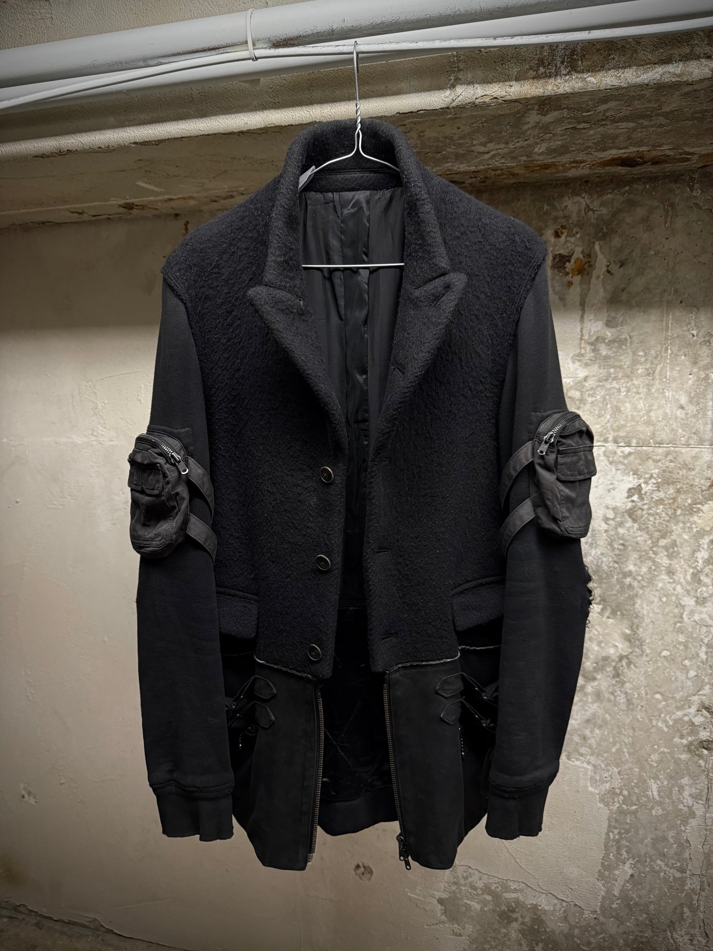 Number (N)ine AW05 "The High Streets" Hybrid Wool Sheep Leather Cargo Blazer