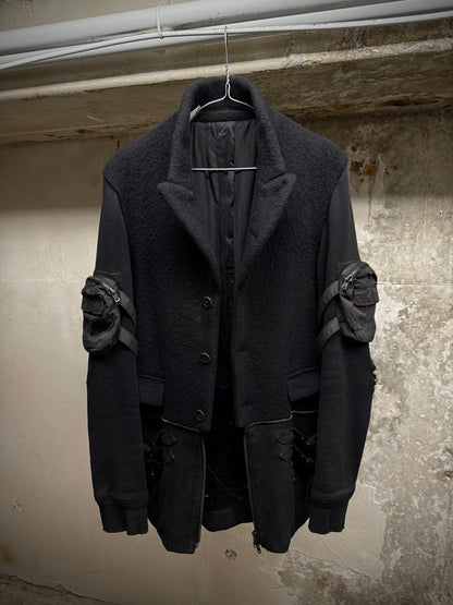 Number (N)ine AW05 "The High Streets" Hybrid Wool Sheep Leather Cargo Blazer