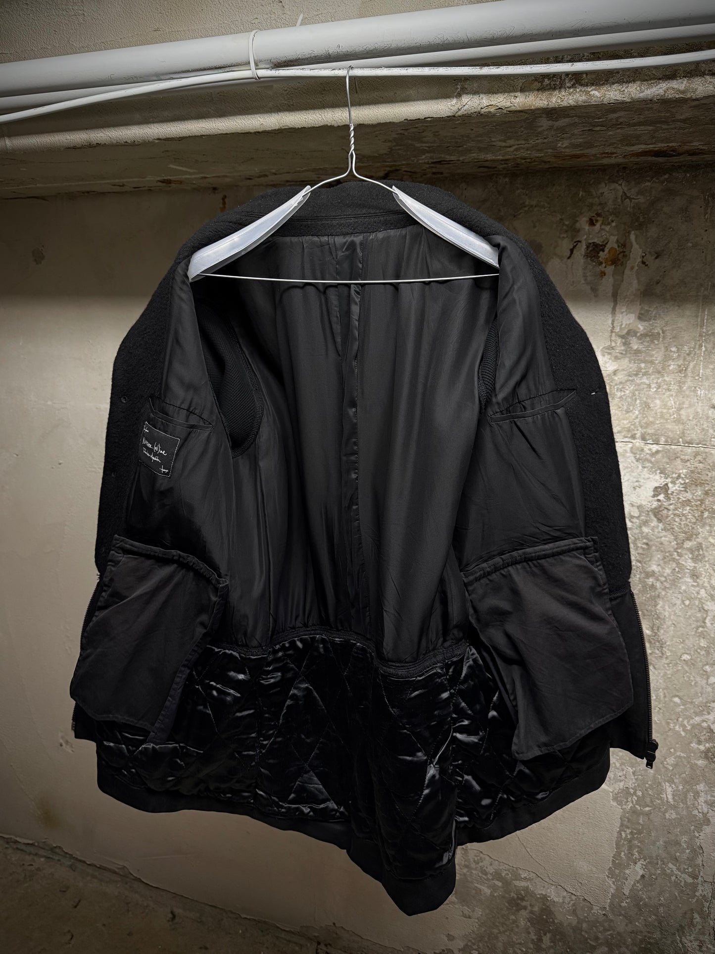 Number (N)ine AW05 "The High Streets" Hybrid Wool Sheep Leather Cargo Blazer