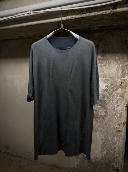 LEON EMANUEL BLANCK 'DIS-MT/01' Patina Blue Eco Stretch Jersey Distortion Reversible T-shirt