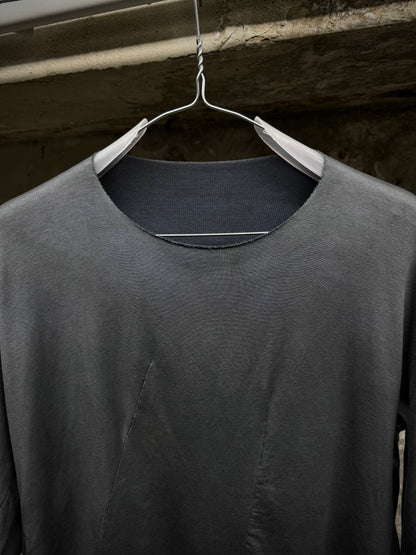 LEON EMANUEL BLANCK 'DIS-MT/01' Patina Blue Eco Stretch Jersey Distortion Reversible T-shirt