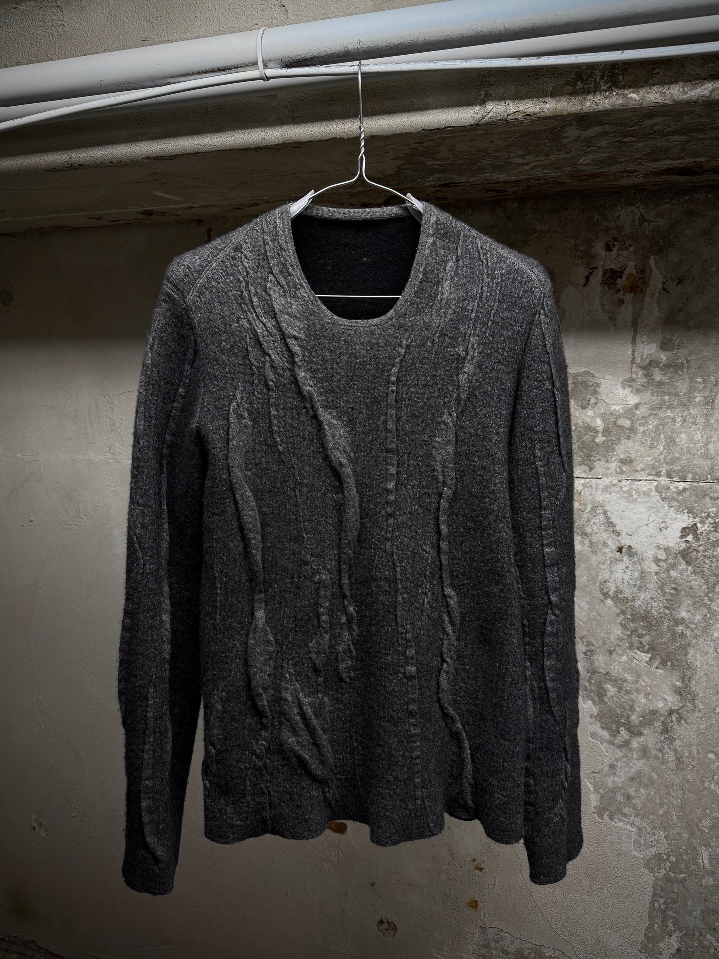 Label Under Construction Distressed Reversible Lunar Crewneck Sweater