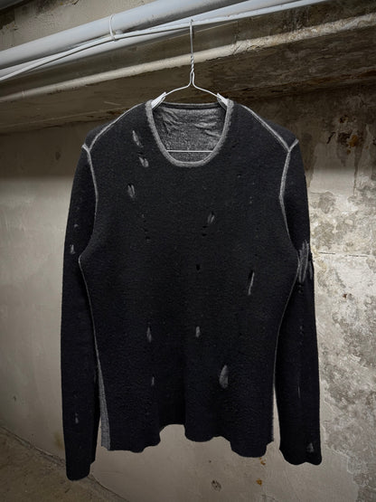 Label Under Construction Distressed Reversible Lunar Crewneck Sweater