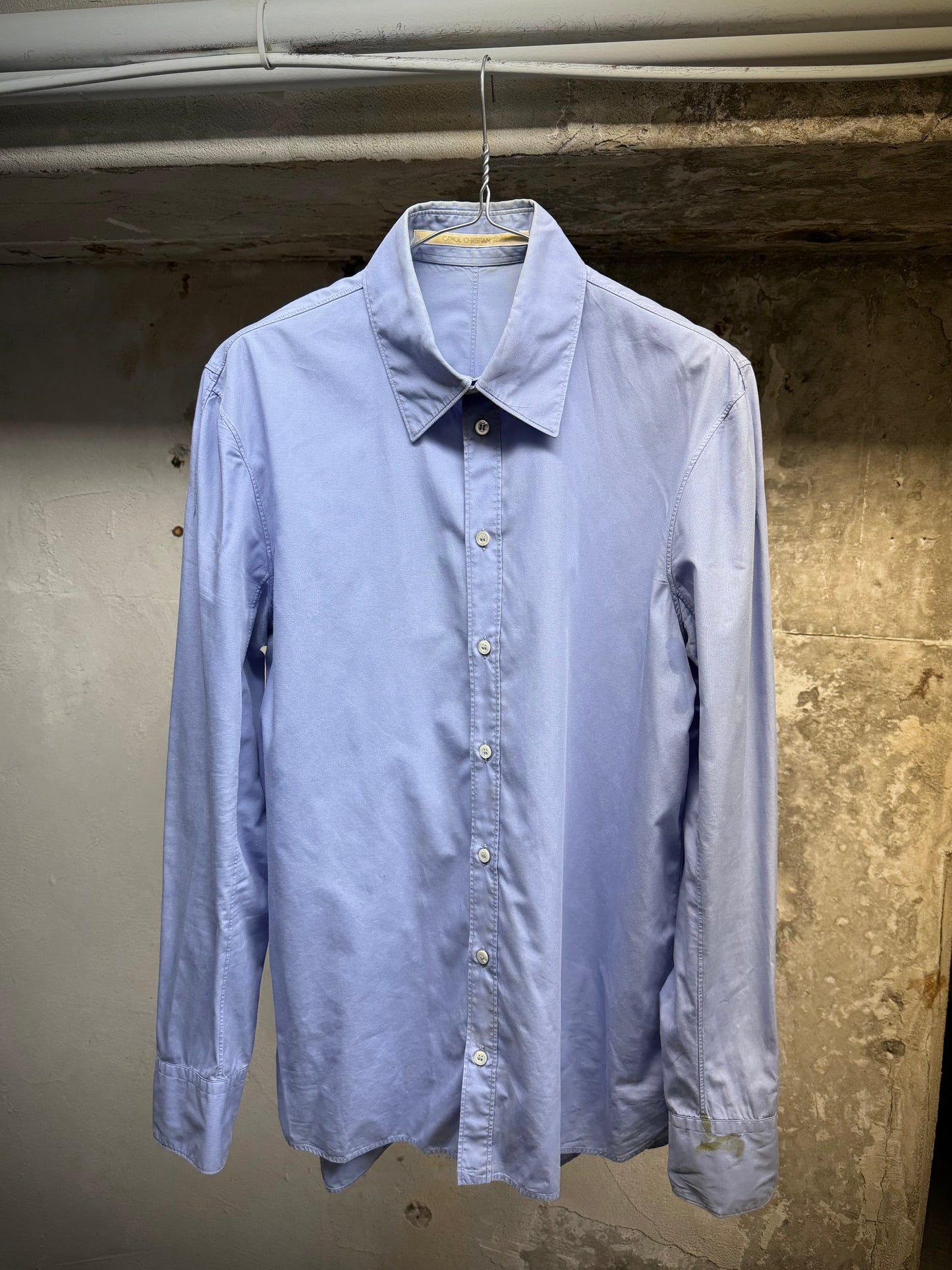 Carol Christian Poell AW01-02 "Public Freedom" Lilac Blue Cotton Poplin Shirt