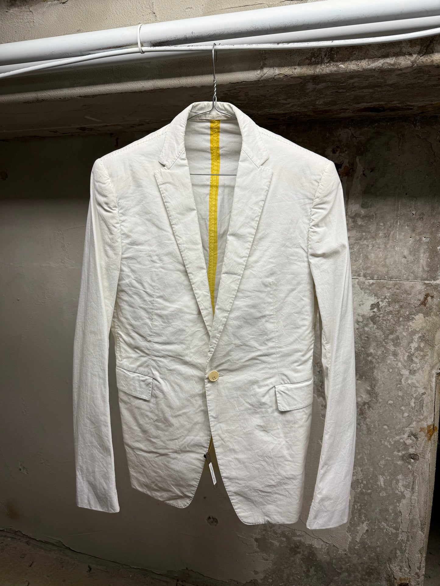 Carol Christian Poell 2010 'GM/2618OD CORD-PTC/2' Object-dyed Unlined Visible Meltlock Single Button Jacket