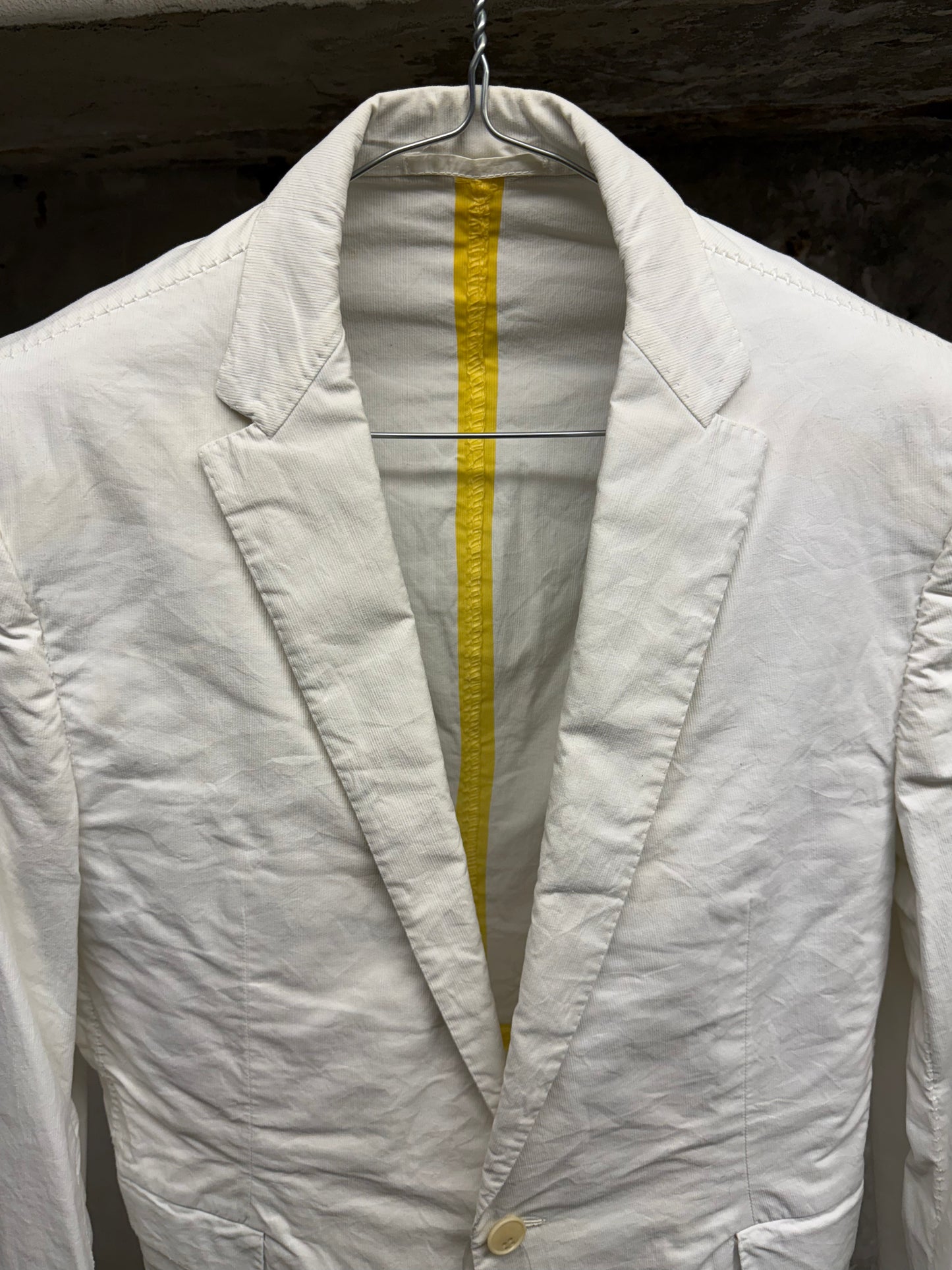 Carol Christian Poell 2010 'GM/2618OD CORD-PTC/2' Object-dyed Unlined Visible Meltlock Single Button Jacket