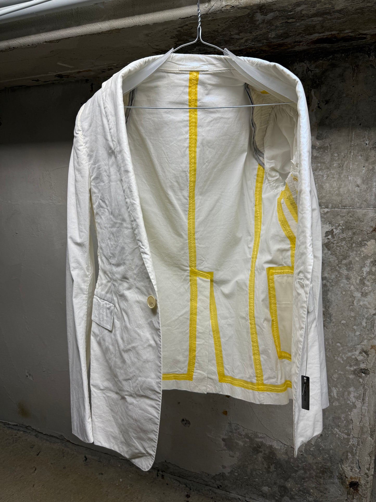 Carol Christian Poell 2010 'GM/2618OD CORD-PTC/2' Object-dyed Unlined Visible Meltlock Single Button Jacket