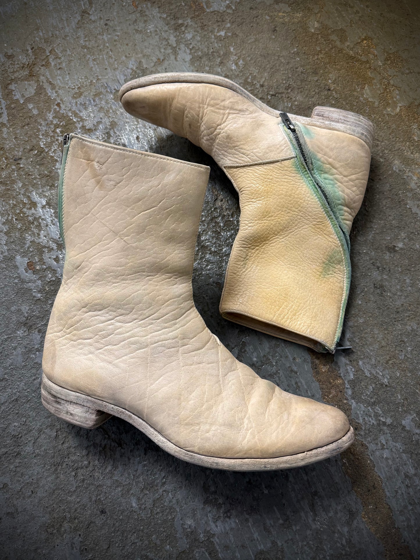 Carol Christian Poell ‘AM/2061L BIUS-PTC/1’ Object-dyed Bison Leather Tornado Zip Boots