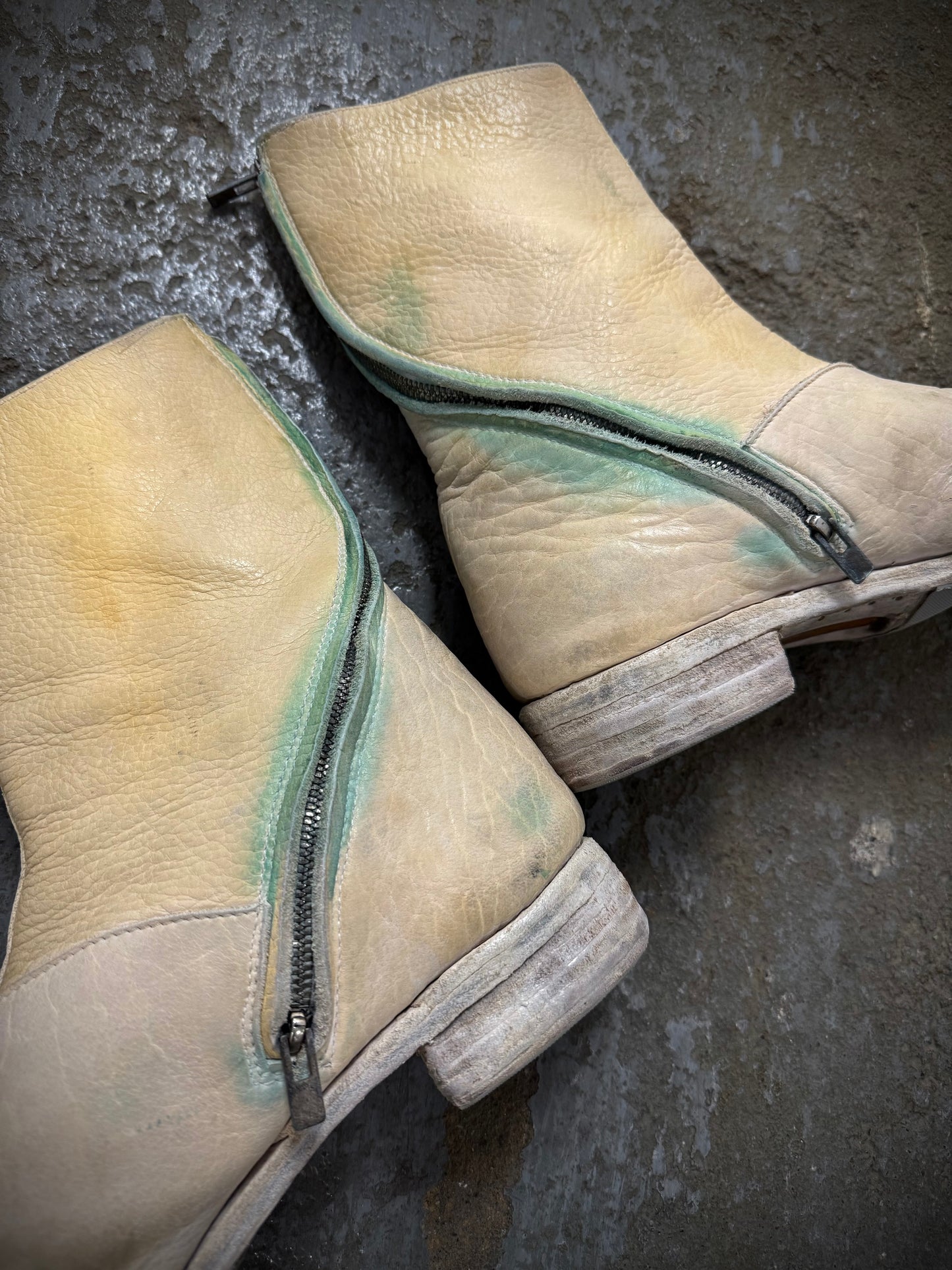 Carol Christian Poell ‘AM/2061L BIUS-PTC/1’ Object-dyed Bison Leather Tornado Zip Boots