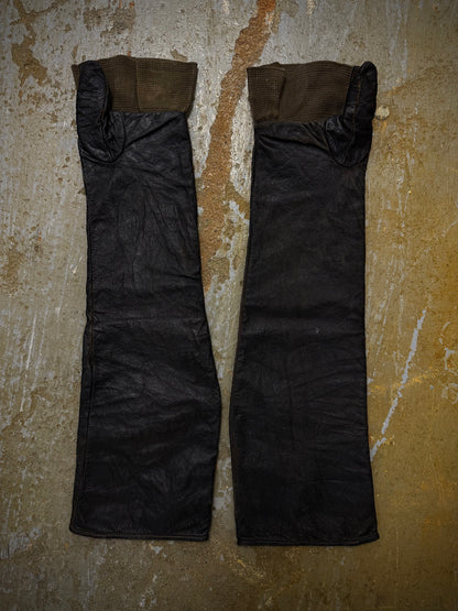 Carol Christian Poell Early 00s Elbow Length Kangaroo Leather Fingerless Gloves