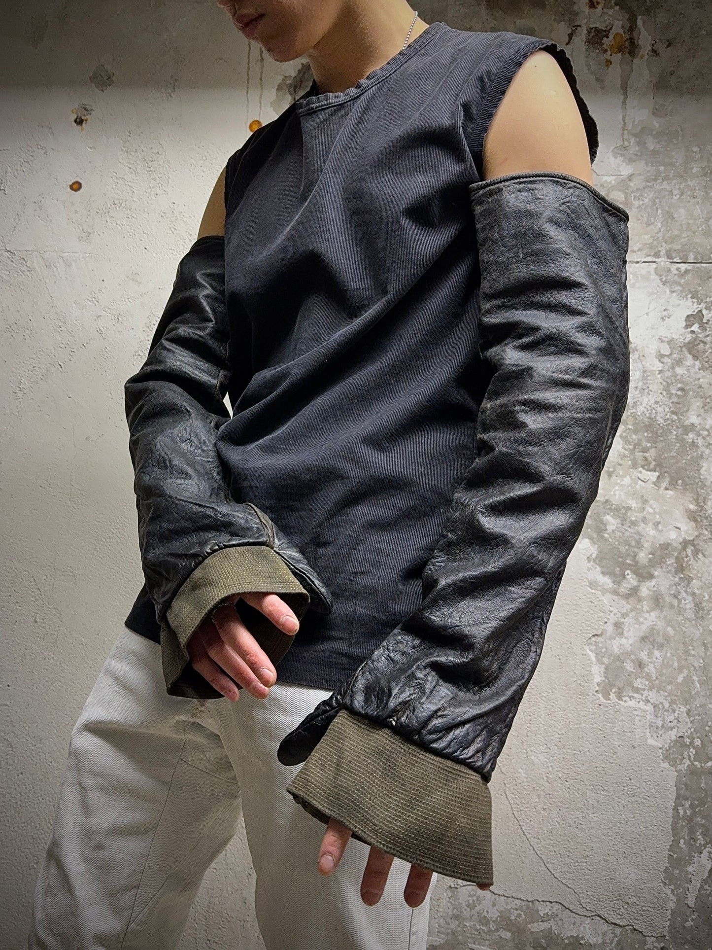 Carol Christian Poell Early 00s Elbow Length Kangaroo Leather Fingerless Gloves