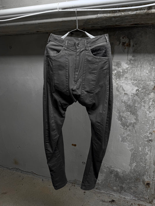 Julius_7 SS16 "sefiroth;" Grey Drop-crotch J-Cut 5oz Skinny Denim