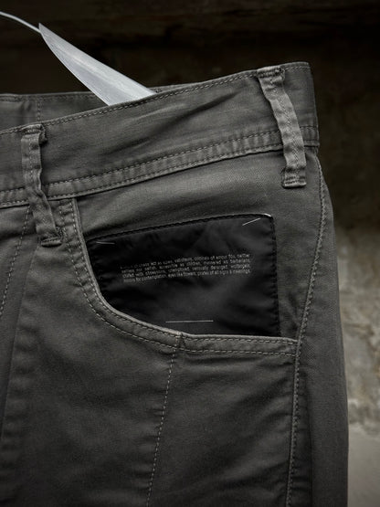 Julius_7 SS16 "sefiroth;" Grey Drop-crotch J-Cut 5oz Skinny Denim